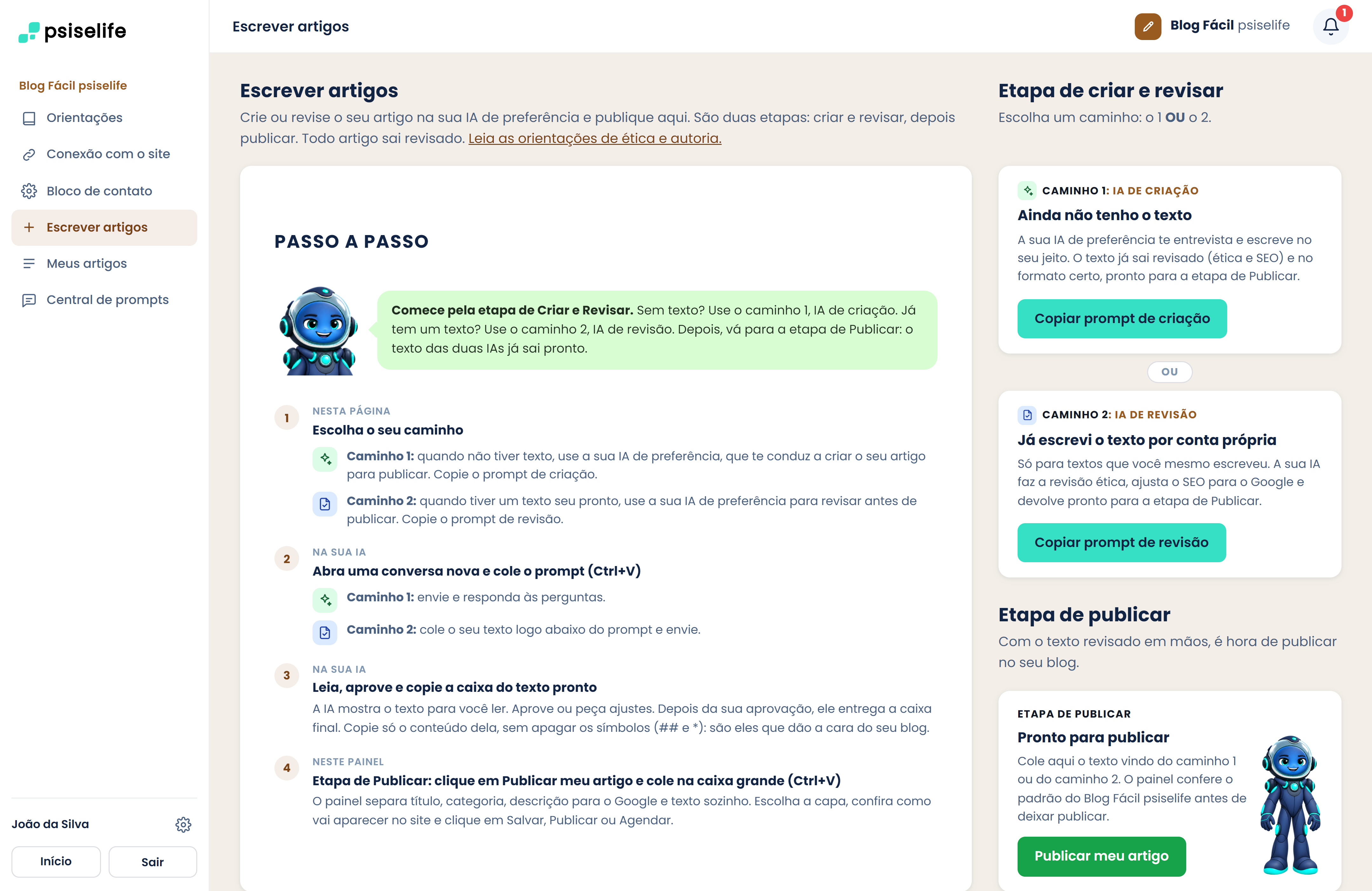 Blog Fácil: escrever e publicar artigos